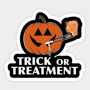 Trick or treatment respiratory therapist pumpkin design Sticker